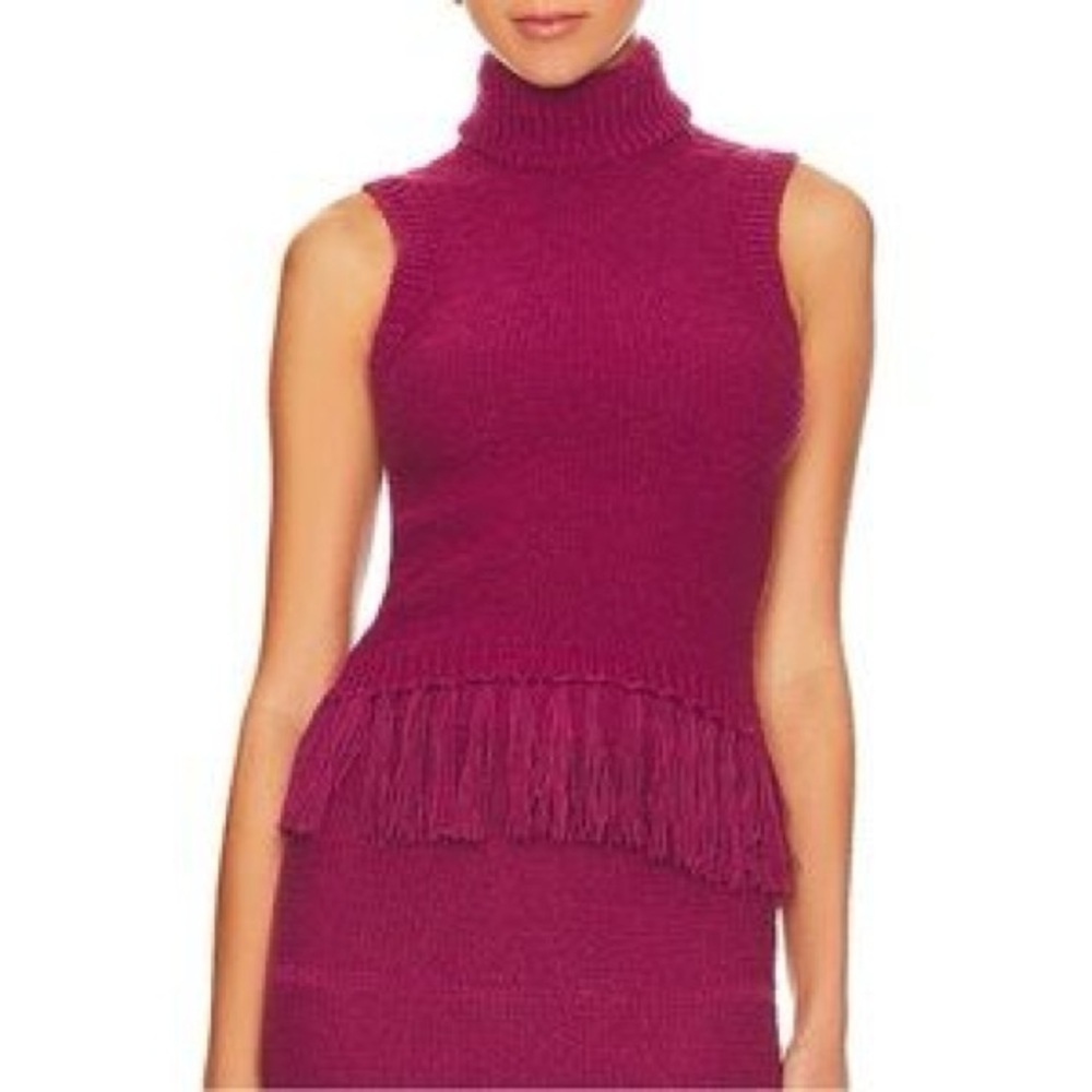 Amanda Uprichard Serita Turtleneck Sweater Purple Tank XS